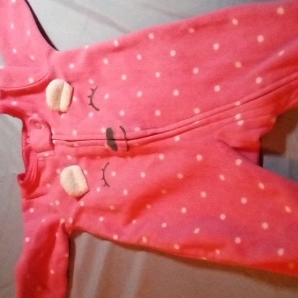 Carter's Newborn Girls Animal Face Fleece Footie 'Sleep and Play' Pajama Sleeper - Picture 6 of 9